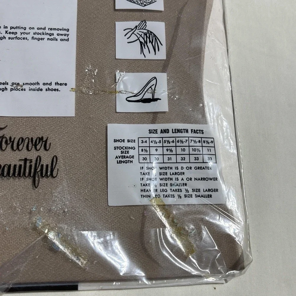 Vintage 1960s Coffee Stretch Nylon Pantyhose Forever‎ Beautiful Size 10.5